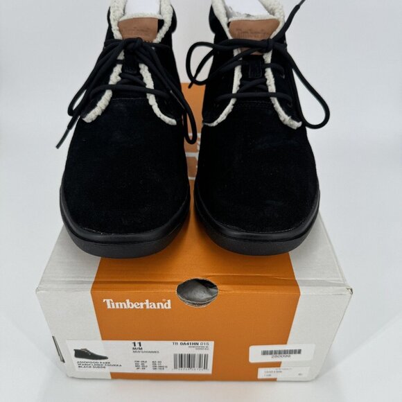 Timberland Men's Ashwood Park Warm-Lined Suede Chukka Boots sz 11 Black Lace-up - Picture 2 of 5